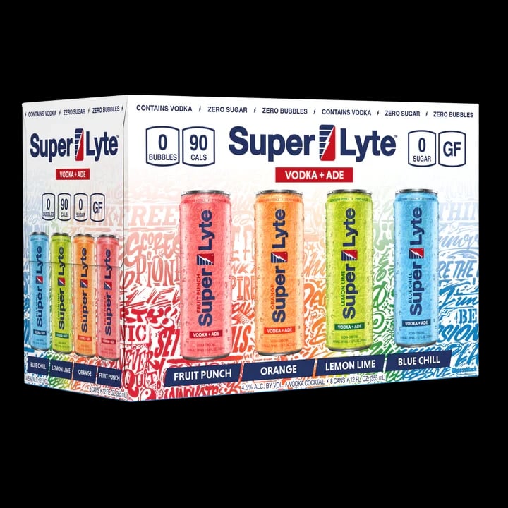 SUPER LYTE VODKA+ADE VARIETY 8 PACK 355ML