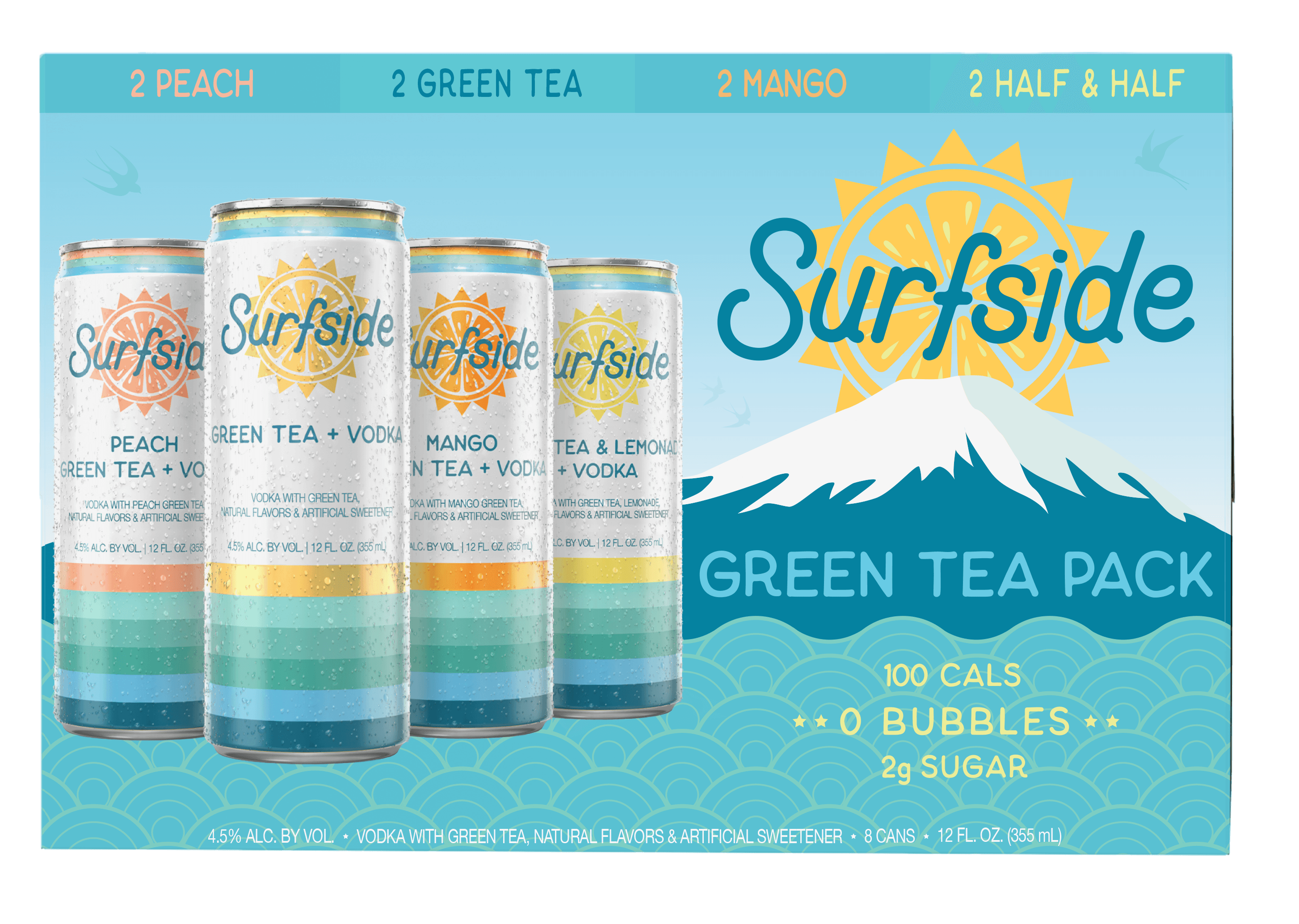 SURFSIDE GREEN TEA 8 PACK 355ML
