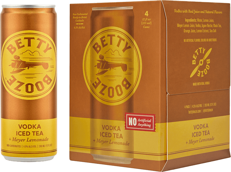 BETTY BOOZE EXTRA BOOZY VODKA ICED TEA + MEYER LEMONADE 355ML