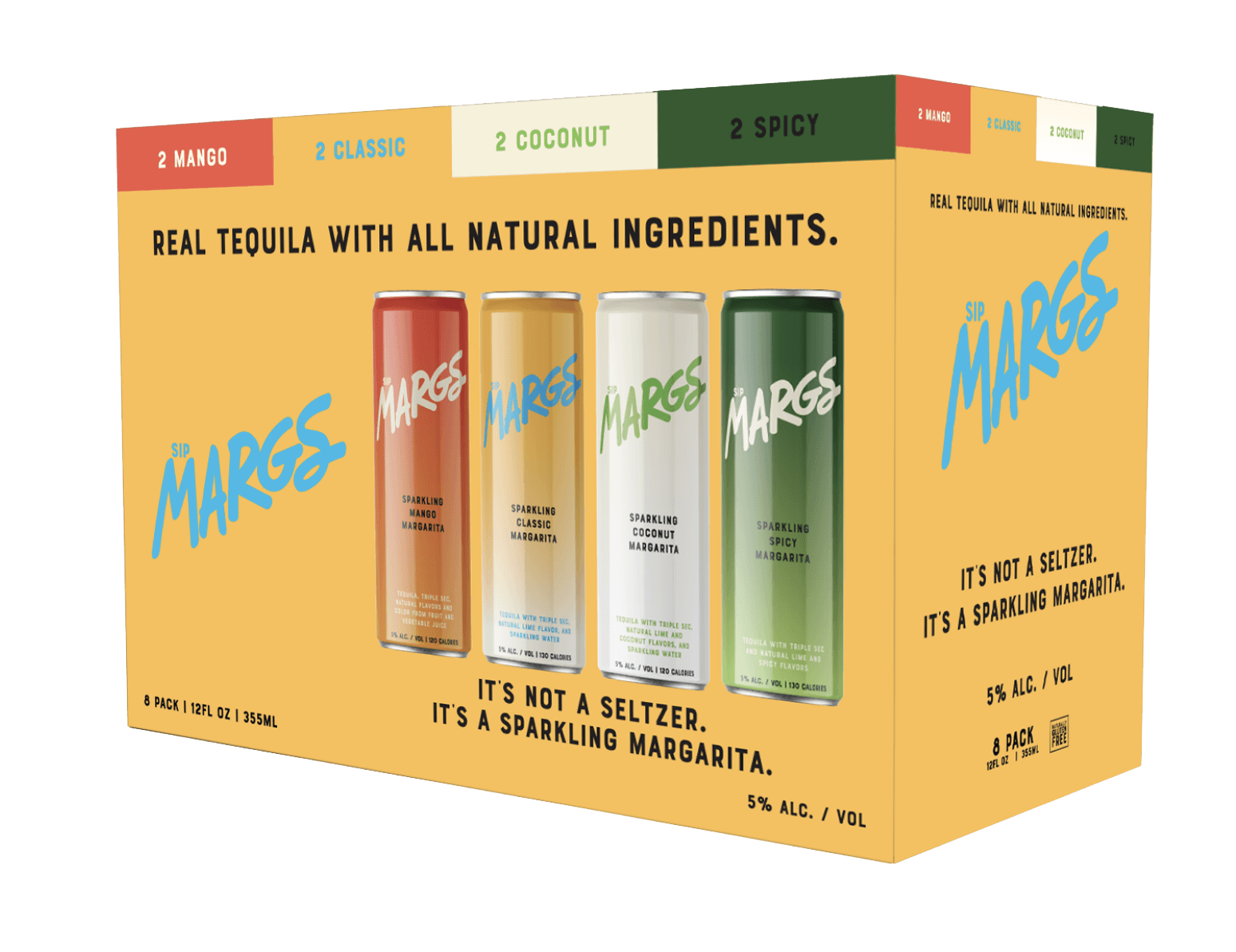 SIP MARGS SPARKLING MARGARITAS VARIETY PACK 355ML