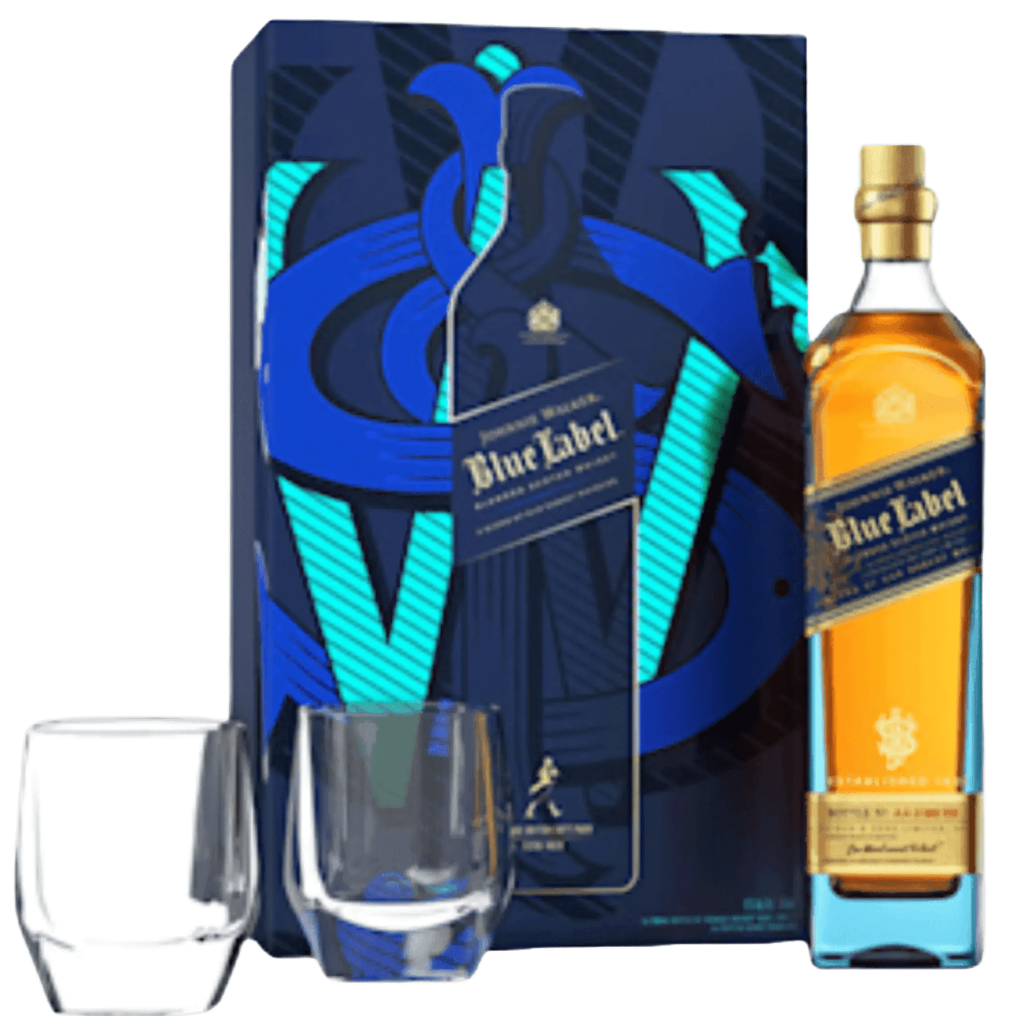 JOHNNIE WALKER BLUE LABEL GIFT SET/W 2GLASS 750ML